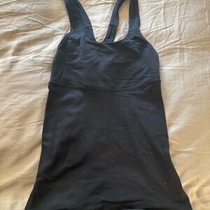 Black Lululemon Athletic Tank Top with built in sports bra.